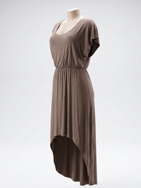 Casual Brown High-Low Waist Dress